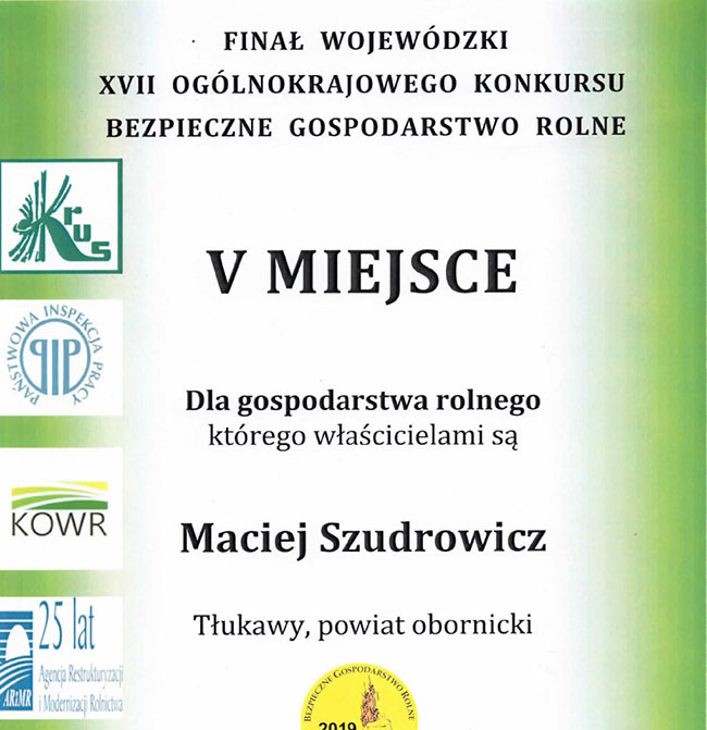 gospodarstwo rolne certyfikat